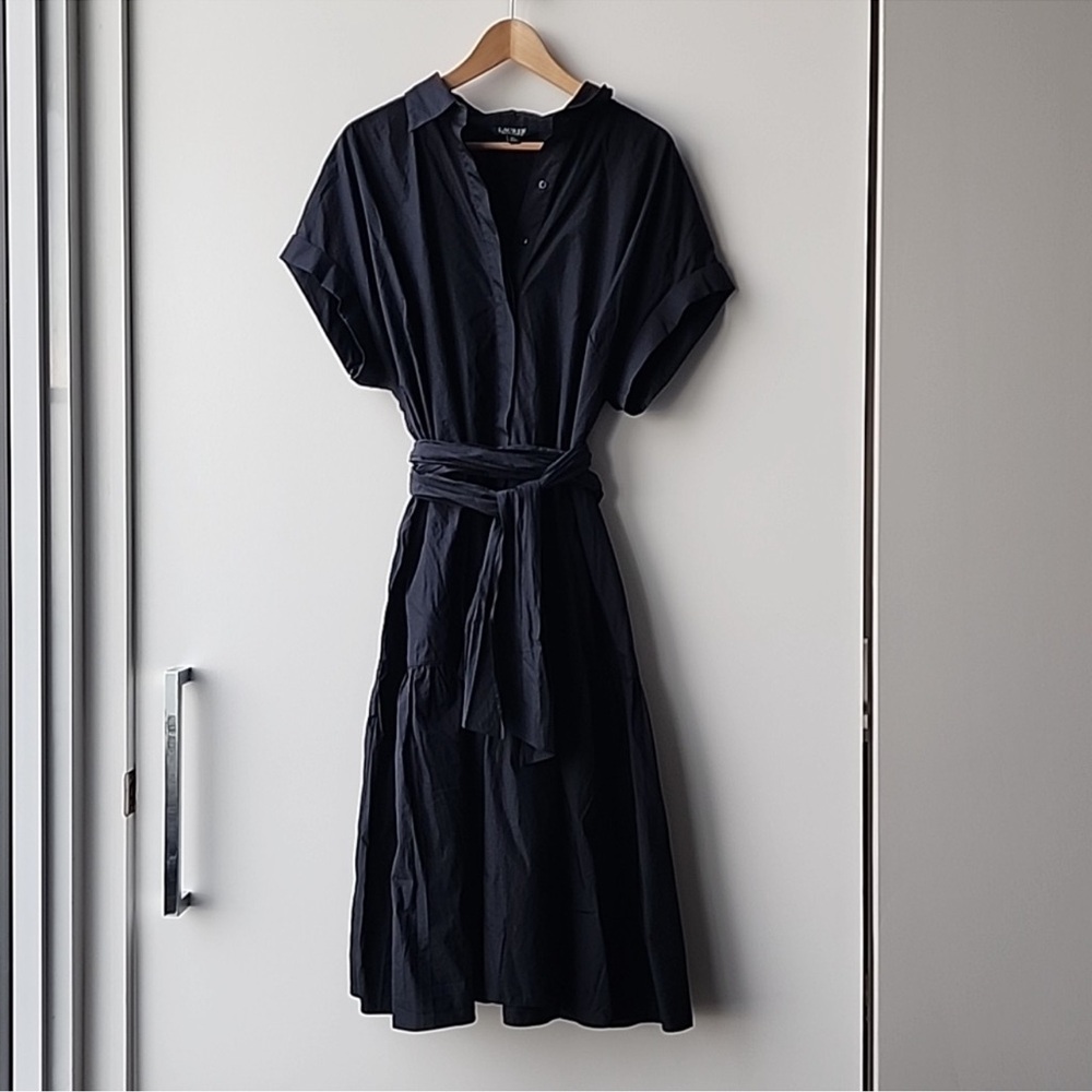 Ralph Lauren Black Midi Shirt Dress